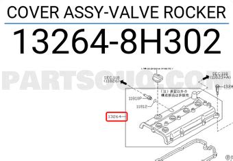 132648H303 Nissan COVER ASSY-VALVE ROCKER, Price: 154.71$, Weight: 0 ...