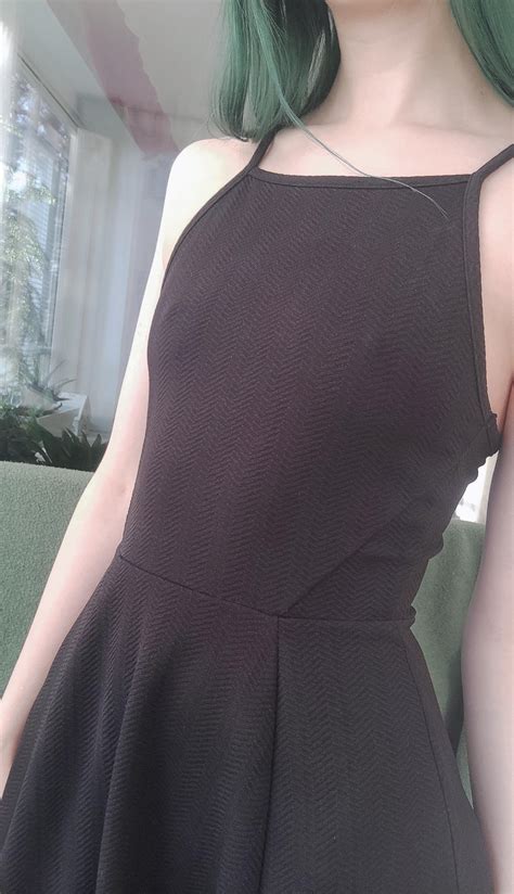 My new dress makes my tiny boobs like so cute, and nothing is better