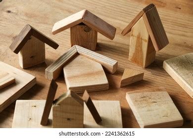 Miniature House Puzzle Blocks Diy Wooden Stock Photo 2241362615 ...