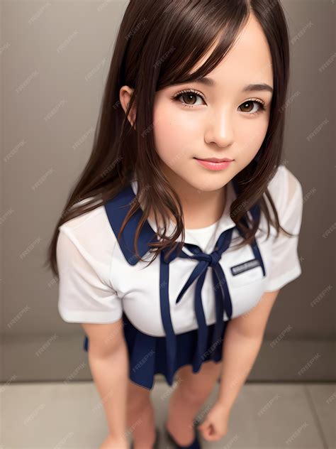 学校の制服を着た可愛い女の子が立っている | Premium AI生成画像