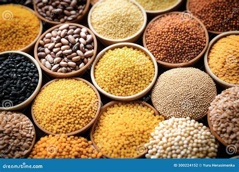 assorted  types  beans  cereals grains set