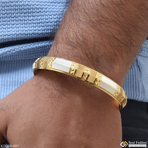 Stunning Design Superior Quality Gold Plated Punjabi Kada for Men - St