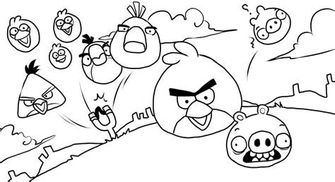 Desenho de Angry Birds voando para colorir - Tudodesenhos