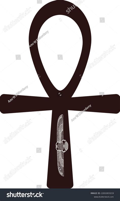 ankh ancient egyptian cross sign motifs stock vector royalty