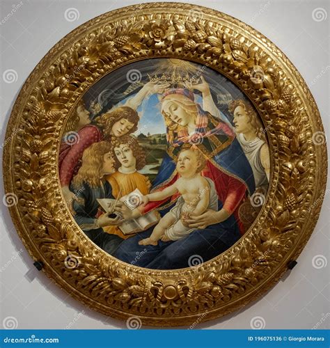 Sandro Botticelli, Madonna of the Magnificat. Uffizi Gallery. Editorial ...