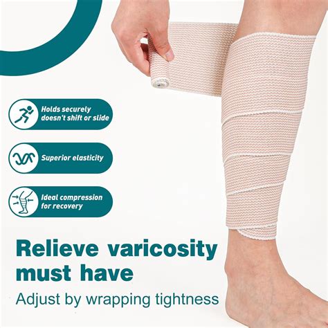 AZEN 4 in Premium 6 Pack Elastic Bandage Wrap, Lymphedema Wraps for