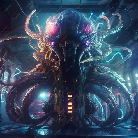 Premium AI Image | Alien with tentacles from space ai generate