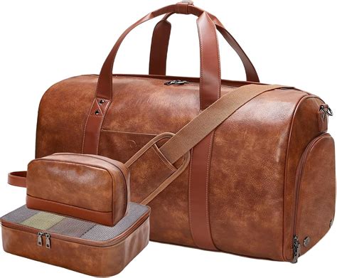 amazoncom double bus leather weekender bags  women men pcs