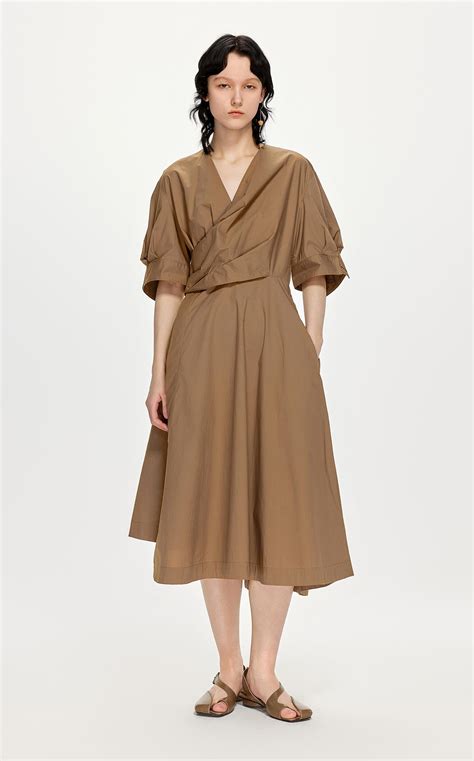 Dresses / JNBY Mid-Sleeve Wrap Waist Midi Dress (100% Cotton) – JNBYPLUS