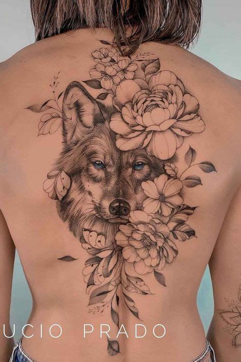 Tattoo Mulher Com Lobo - tatuagem-feminina-de-lobo-com-floral-nas-costas | Tatuagem mulher ...