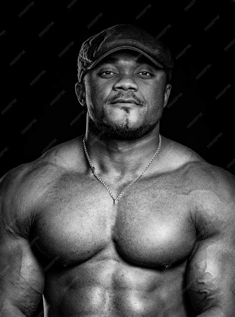 Premium Photo | Fitness african american model with naked torso. Head
