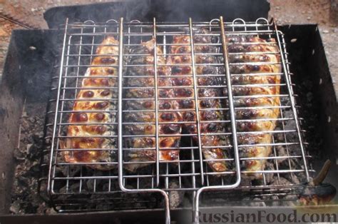 Рецепт: Скумбрия на мангале на RussianFood.com
