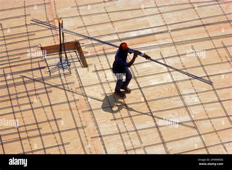 construction worker  rebar stock photo alamy