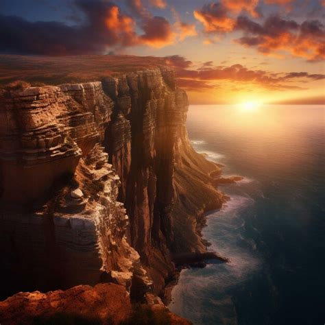 Premium AI Image | Beautiful seascape Sunset over ocean 3d render