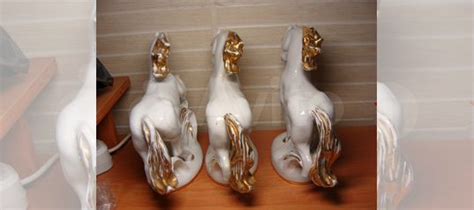 Конь огонь с золотой гривой лфз статуэтка фарфор купить в Воронеже ...