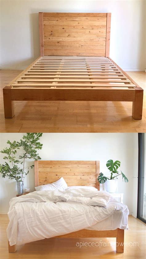 diy bed frame  headboard diy wood queen bed frame
