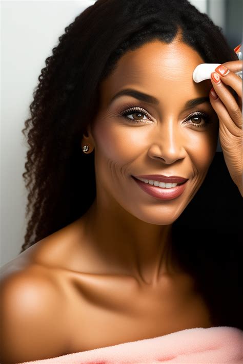 Lexica - Biracial 40 year old woman washing her face with soap