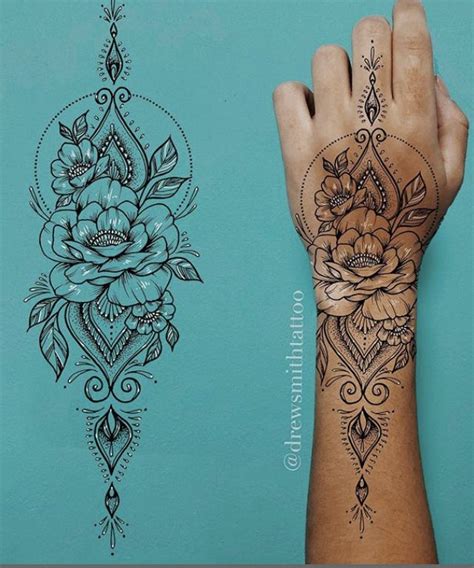 Flower Hand Tattoo for Women