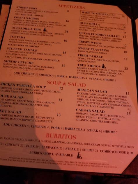 Menu at Mesita Garden City restaurant, Garden City