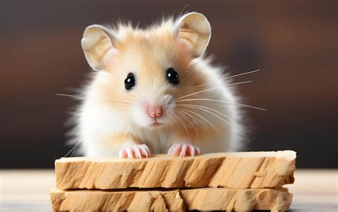 Premium AI Image | Cute hamster peeks out from under the table photography
