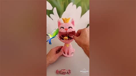 Конфетница (кот-проглот) Модульное оригами. - YouTube