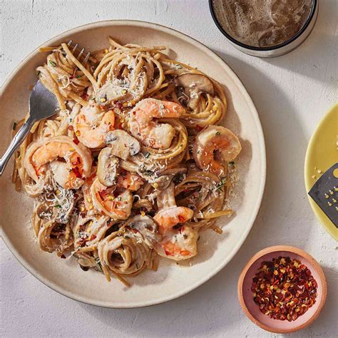 Creamy Shrimp & Mushroom Pasta Recipe | EatingWell