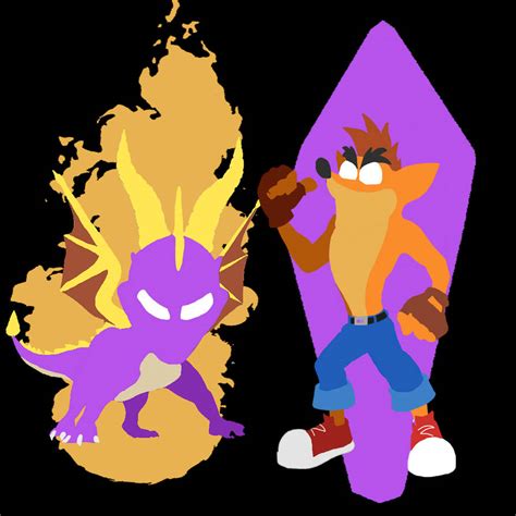 spyro and crash by MaskAvMystik on DeviantArt