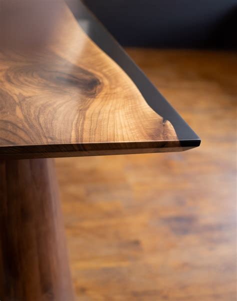 One Piece Walnut Black Epoxy Resin Conference Table – The Industrial