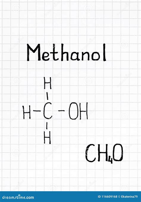 Chemical Formula of Methanol. Stock Illustration - Illustration of text ...