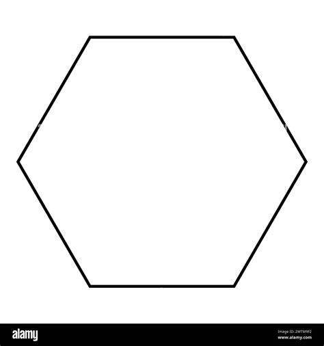 Hexagon shape symbol, black and white vector silhouette illustration ...
