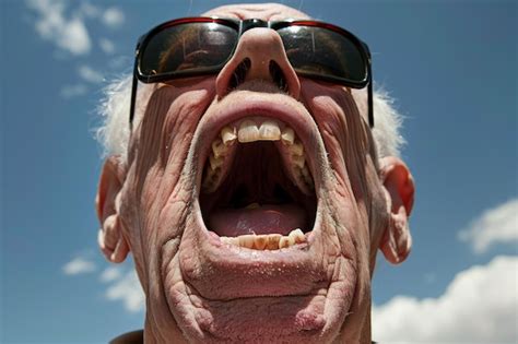 Premium Photo | A man with the widest mouth on earth