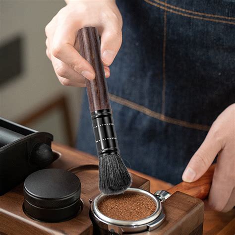 Coffee Cleaning Brush with Wood Handle | Nylon Soft Bristles for