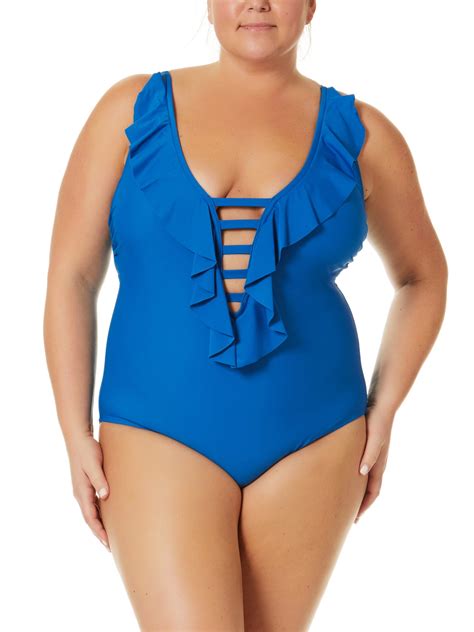 Terra and Sky women's Plus One-Piece Swimsuit - Nylon Spandex - Walmart.com