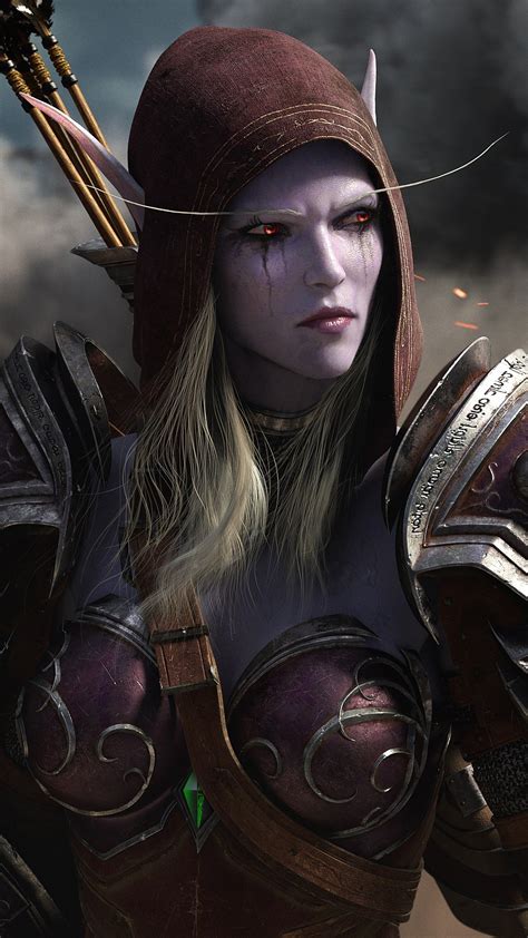 Sylvanas Windrunner, Teldrassil, Burning, WoW, 4k HD Phone Wallpaper