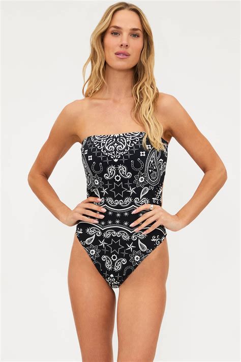 Beach Riot | Stassia One Piece Bandana Black | Bandana Black Strapless