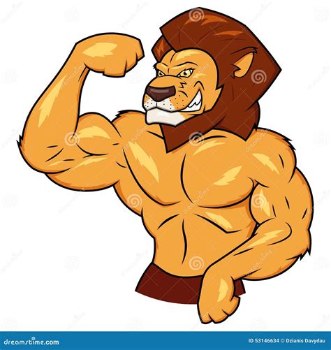 Muscular lion is posing stock vector. Illustration of cool - 53146634