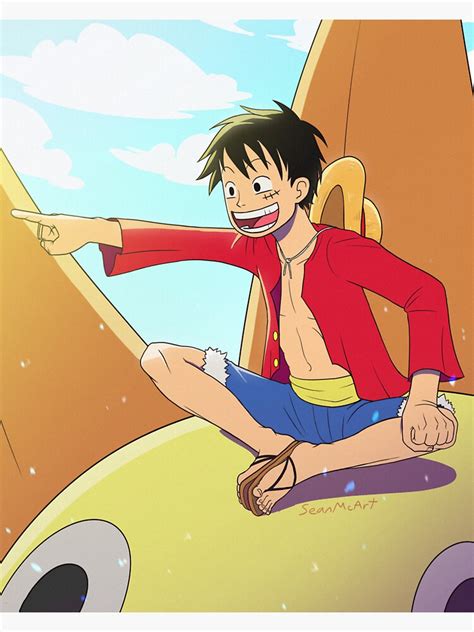 "Luffy on the Thousand Sunny" Sticker for Sale by SeanMcArt | Redbubble