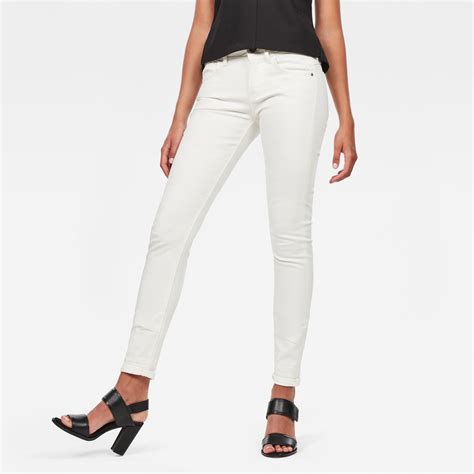 Lynn Mid Waist Skinny Jeans | White | G-Star RAW®