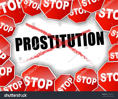 Vector Illustration Stop Prostitution Concept Background Stock Vector ...