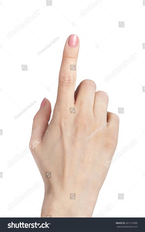 Female Hand Index Finger Pointing Isolated Stock Photo 261710900 ...