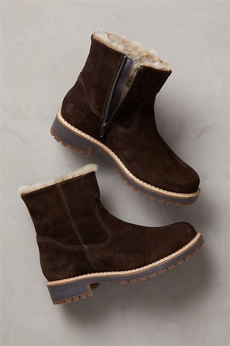 womens calib shearling lined waterproof leather boots comfy warm