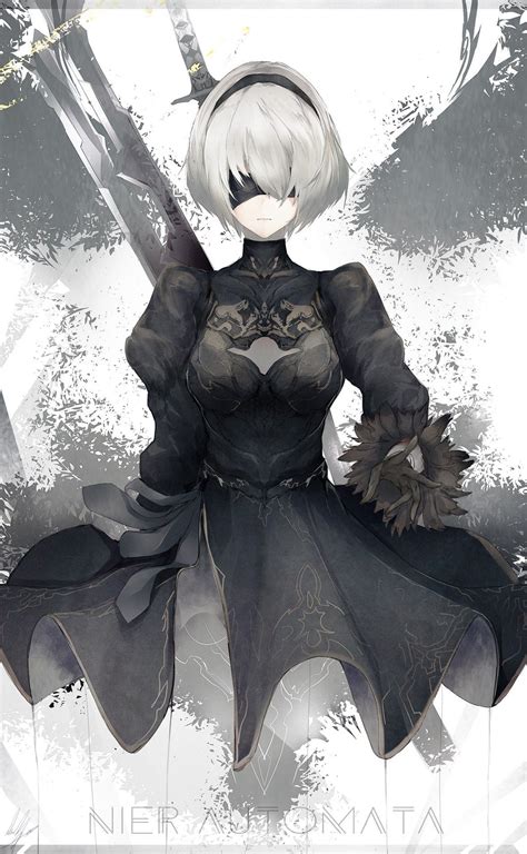 NieR: Automata 2B Character Art, Character Design, Chibi, Animation, Image Manga, Anime Meme ...