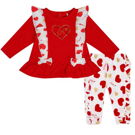 Little A-Holly-heart print top & legging set - Bunny Beau Baby Boutique