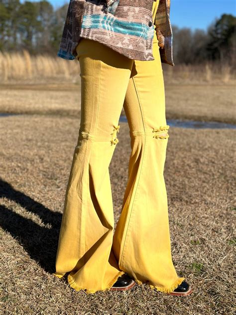 ROCK&ROLL Yellow Flare Jeans – Laherradurawwnc.com