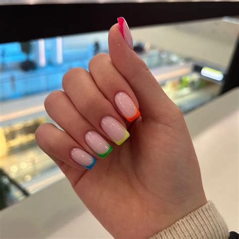Pin by Karina🩵 on 𝐍𝐚𝐢𝐥𝐬 | Multicolored nails, Rainbow nails, Short ...