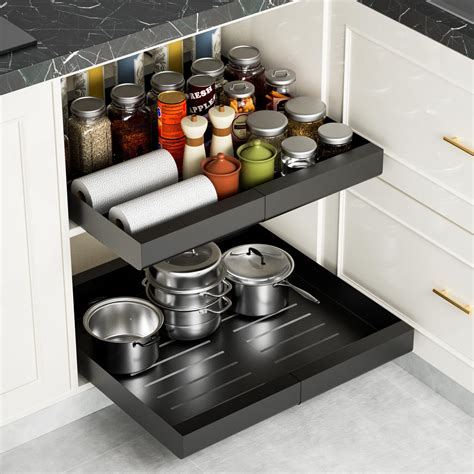 Amazon.com: Pull Out Cabinet Organizer, 21"Deep, Expandable 11.7"-19.7