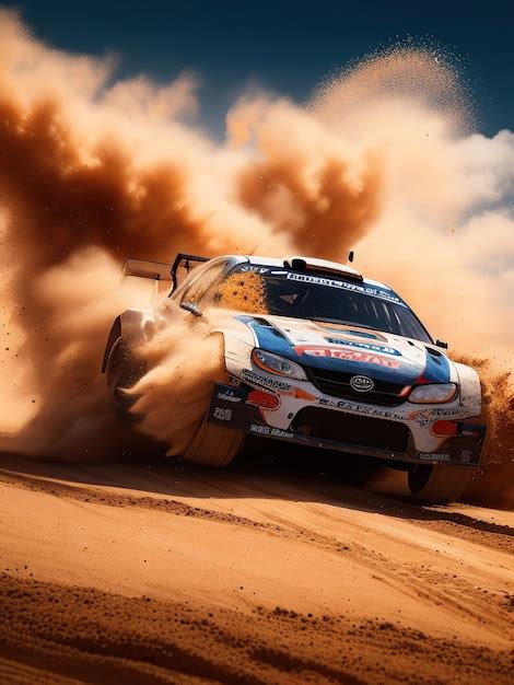 Premium AI Image | rally car on dirt track