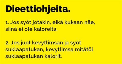 Vitsit: Dieettiohjeita - Kohokohta.com