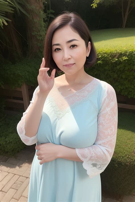 A close up of a woman in a blue dress posing for a picture - SeaArt AI