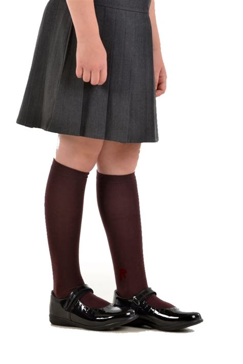 Girls Knee High Socks (2 Pair Pack) (Brown) - School Uniform Scotland